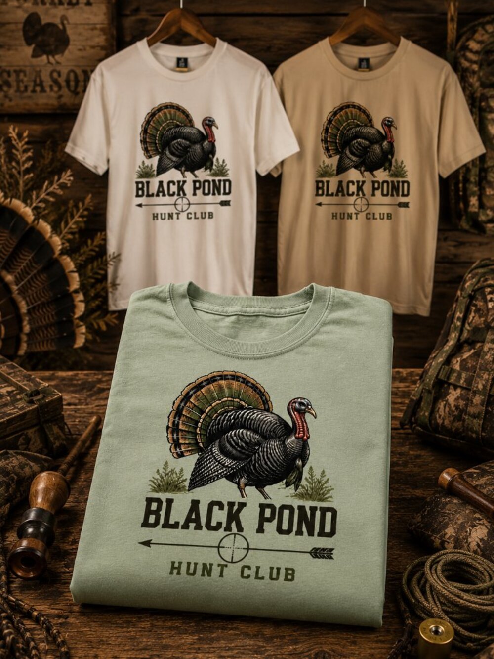 Black Pond Turkey Hunt Club T-shirt White Unisex